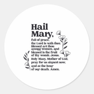 Ave Maria Gebet Marianische Blume Christlich Geseg Runder Aufkleber