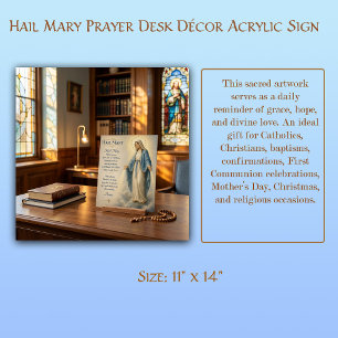Ave Maria Gebets-Schreibtisch-Dekor Acryl Acrylschild
