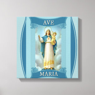 AVE MARIA JUNGFRAU MARY CHRIST CHILD Rosary Leinwanddruck