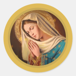 Ave Maria ... Jungfrau Mary Runder Aufkleber