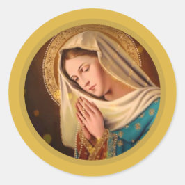 Ave Maria ... Jungfrau Mary Runder Aufkleber