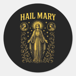Ave Maria - Lady Guadalupe Christliche Kunst  Runder Aufkleber