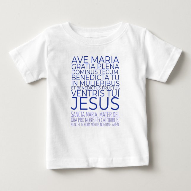Ave Maria Latin Hail Mary Katholisches Gebet Baby T-shirt (Vorderseite)