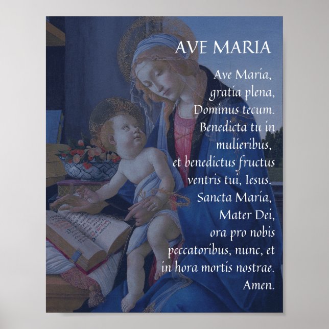 AVE MARIA Latin Prayer Poster (Vorne)
