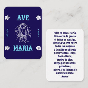 Ave Maria Prayer Card - Spanish Hail Mary Platzkarte
