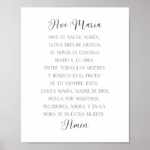 Ave Maria Spanish Gebet Poster