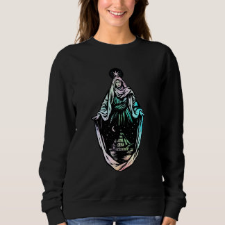 Ave Maris Stella Lady Gesegnete Mutter Maria Latei Sweatshirt
