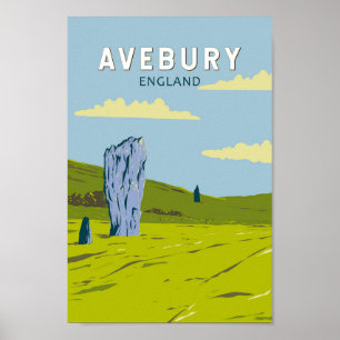 Avebury England Reise Kunst Vintage Poster