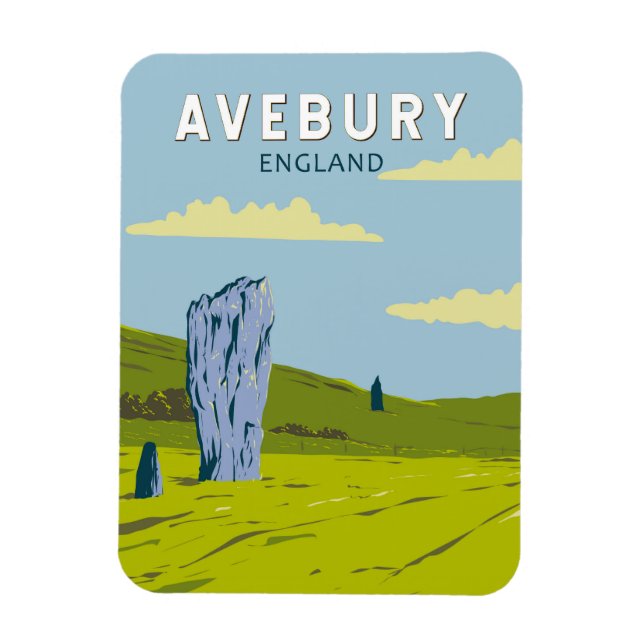 Avebury England Reisen Kunst Vintag Magnet (Vertikal)