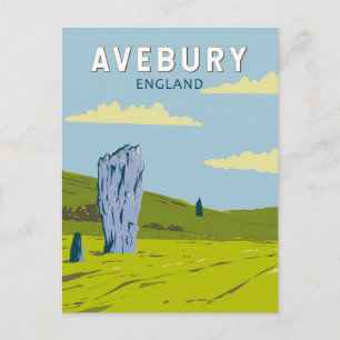 Avebury England Reisen Kunst Vintag Postkarte