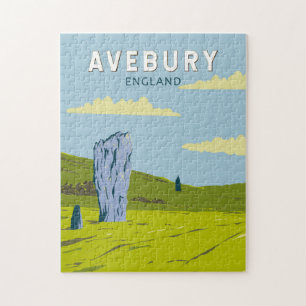 Avebury England Reisen Kunst Vintag Puzzle