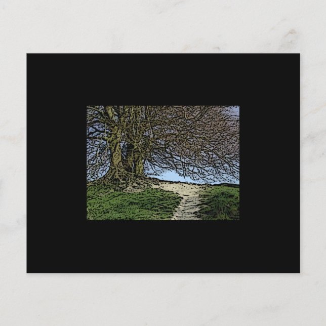 Avebury, Wiltshire, England. Baum und Pfad. (Vorderseite)