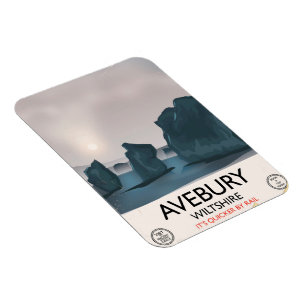 Avebury, Wiltshire Steinkreis vintage Reise. Magnet