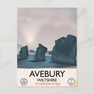 Avebury, Wiltshire Steinkreis vintage Reise. Postkarte