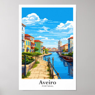 Aveiro Portugal Art Vintage Reise Illustration Poster