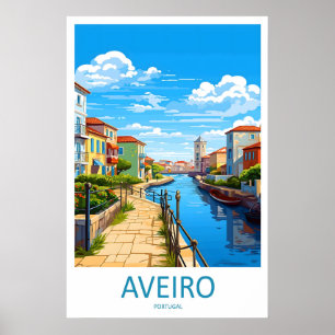 Aveiro Ski Travel Park Nationaler Vintage Poster