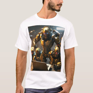 Avengers vs. Cyborgs – Futuristisches Stadt-Schlac T-Shirt