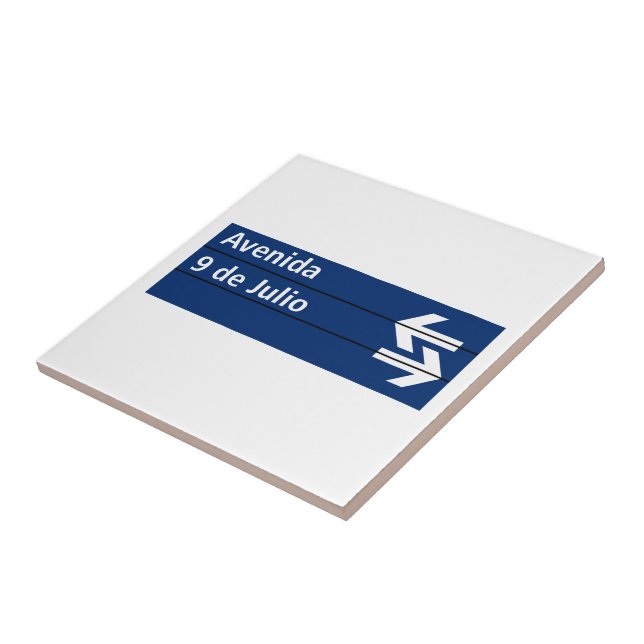 Avenida 9 de Julio, Buenos- AiresStraßenschild Fliese (Seite)