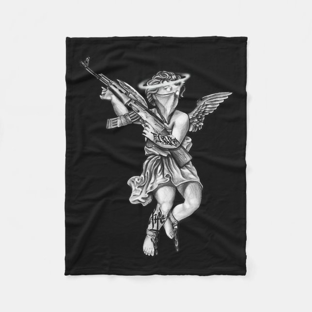 Avening Angel Sinner Chicano Tattoo Fleecedecke (Vorderseite)