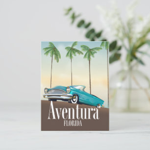 Aventura, Florida-Retro-Poster für Autoreisen Postkarte