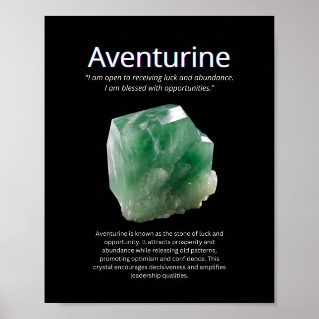 Aventurin Crystal Stone Bedeutung Poster (Vorne)