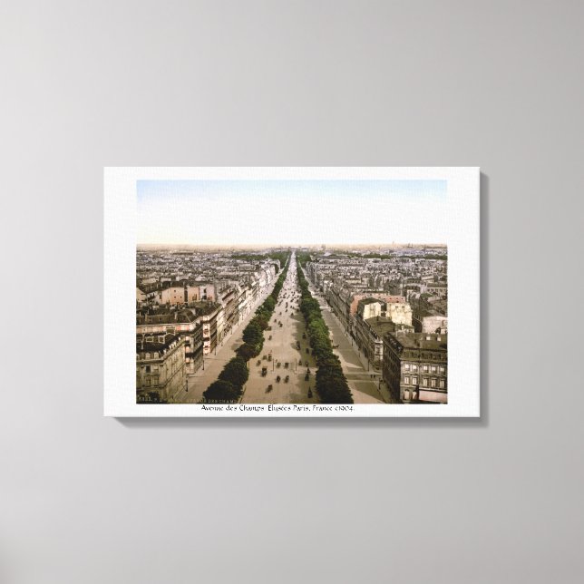 Avenue des Champs-Élysées Paris, 1904 France  Leinwanddruck (Vorderseite)