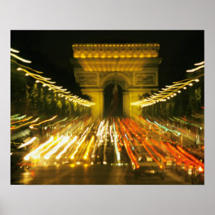 Avenue des Champs-Elysees, Triumphbogen, Poster