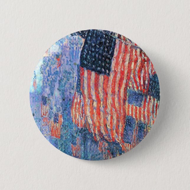 Avenue in Rain von Frederick Childe Hassam Button (Vorderseite)