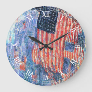 Avenue in Rain von Frederick Childe Hassam Große Wanduhr