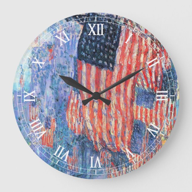 Avenue in Rain von Frederick Childe Hassam Große Wanduhr (Vorderseite)