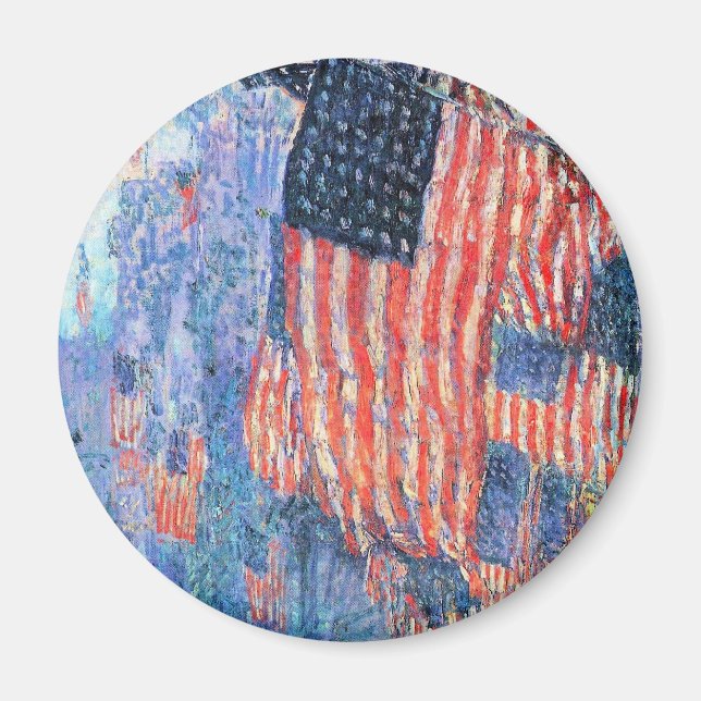 Avenue in Rain von Frederick Childe Hassam Magnet (Vorne)