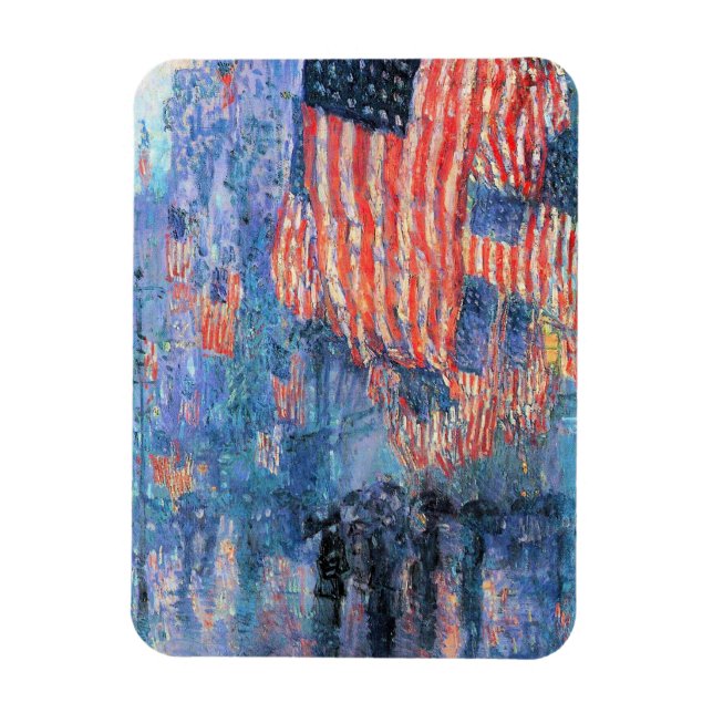 Avenue in Rain von Frederick Childe Hassam Magnet (Vertikal)