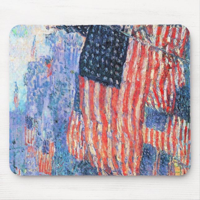 Avenue in Rain von Frederick Childe Hassam Mousepad (Vorne)