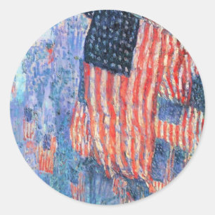 Avenue in Rain von Frederick Childe Hassam Runder Aufkleber