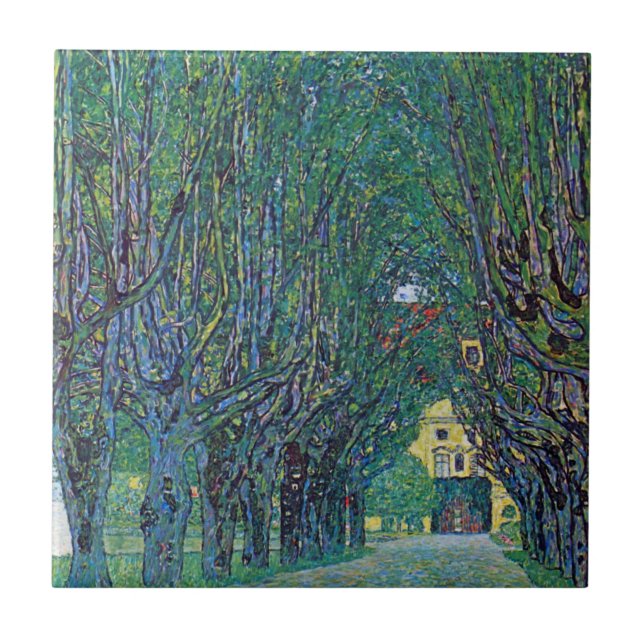 Avenue in Schloss Kammer Park bei Gustav Klimt Fliese (Vorderseite)