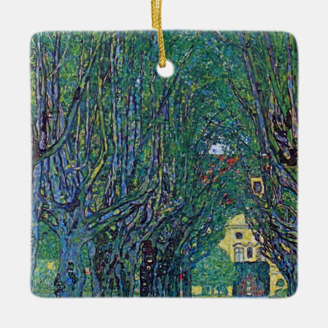 Avenue in Schloss Kammer Park bei Gustav Klimt Keramikornament (Vorderseite)
