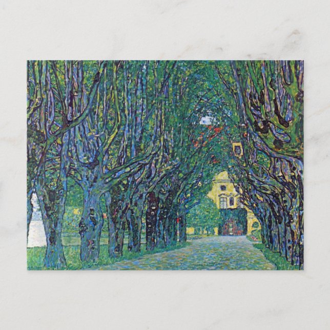 Avenue in Schloss Kammer Park bei Gustav Klimt Postkarte (Vorderseite)