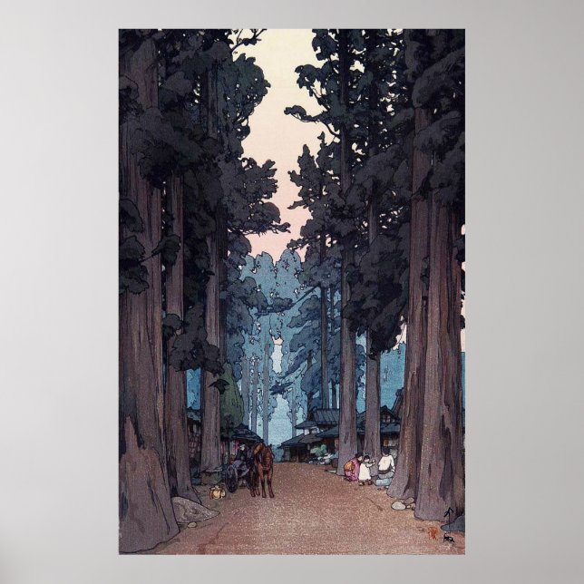 Avenue of Japanese Cedar Trees Repro. Kunst Poster (Vorne)