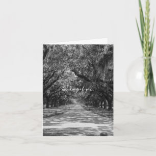 Avenue of Oaks Graustufen Denken Sie an Ihre Karte