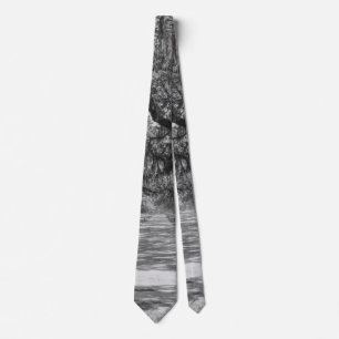 Avenue of Oaks Graustufen Neck Tie Krawatte