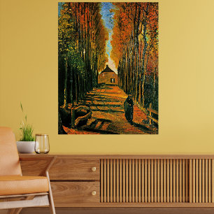 Avenue of Poplars at Sunset Poster