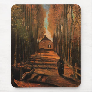Avenue of Poplars im Herbst Van Gogh Mousepad