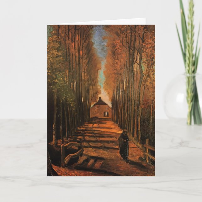 Avenue of Poplars im Herbst von Vincent van Gogh Karte (Vorderseite)