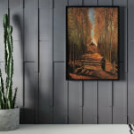 Avenue of Poplars im Herbst von Vincent van Gogh Poster<br><div class="desc">Avenue of Poplars im Herbst von Vincent van Gogh ist eine Vintage Kunst Post-Impressionismus Landschaft Natur Malerei. Eine von Poplarbäumen gesäumte Straße, die von einem Bauern auf einer Landstraße mit einem Bauernhaus in der Ferne führt. Über den Künstler: Vincent Willem van Gogh (1853-1890) war einer der berühmtesten postimpressionistischen Maler seiner...</div>