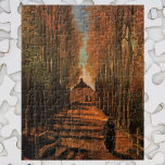 Avenue of Poplars im Herbst von Vincent van Gogh Puzzle<br><div class="desc">Avenue of Poplars im Herbst von Vincent van Gogh ist eine Vintage Kunst Post-Impressionismus Landschaft Natur Malerei. Eine von Poplarbäumen gesäumte Straße, die von einem Bauern auf einer Landstraße mit einem Bauernhaus in der Ferne führt. Über den Künstler: Vincent Willem van Gogh (1853-1890) war einer der berühmtesten postimpressionistischen Maler seiner...</div>