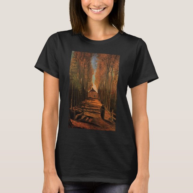 Avenue of Poplars im Herbst von Vincent van Gogh T-Shirt (Vorderseite)