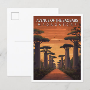 Avenue of the Baobabs Madagaskar Art Travel Postkarte