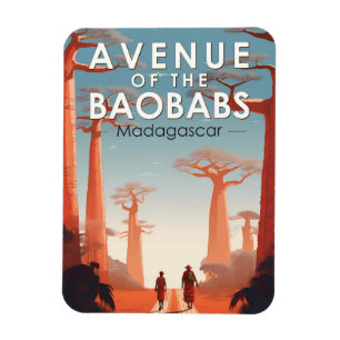 Avenue of the Baobabs Madagaskar Art Vintag Magnet