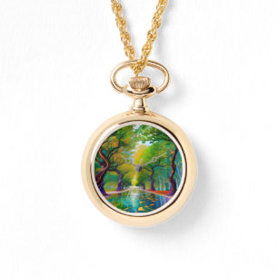 Avenue of Trees Herbstblätter Armbanduhr