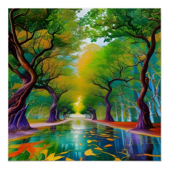 Avenue of Trees Herbstblätter Poster (Vorderseite)